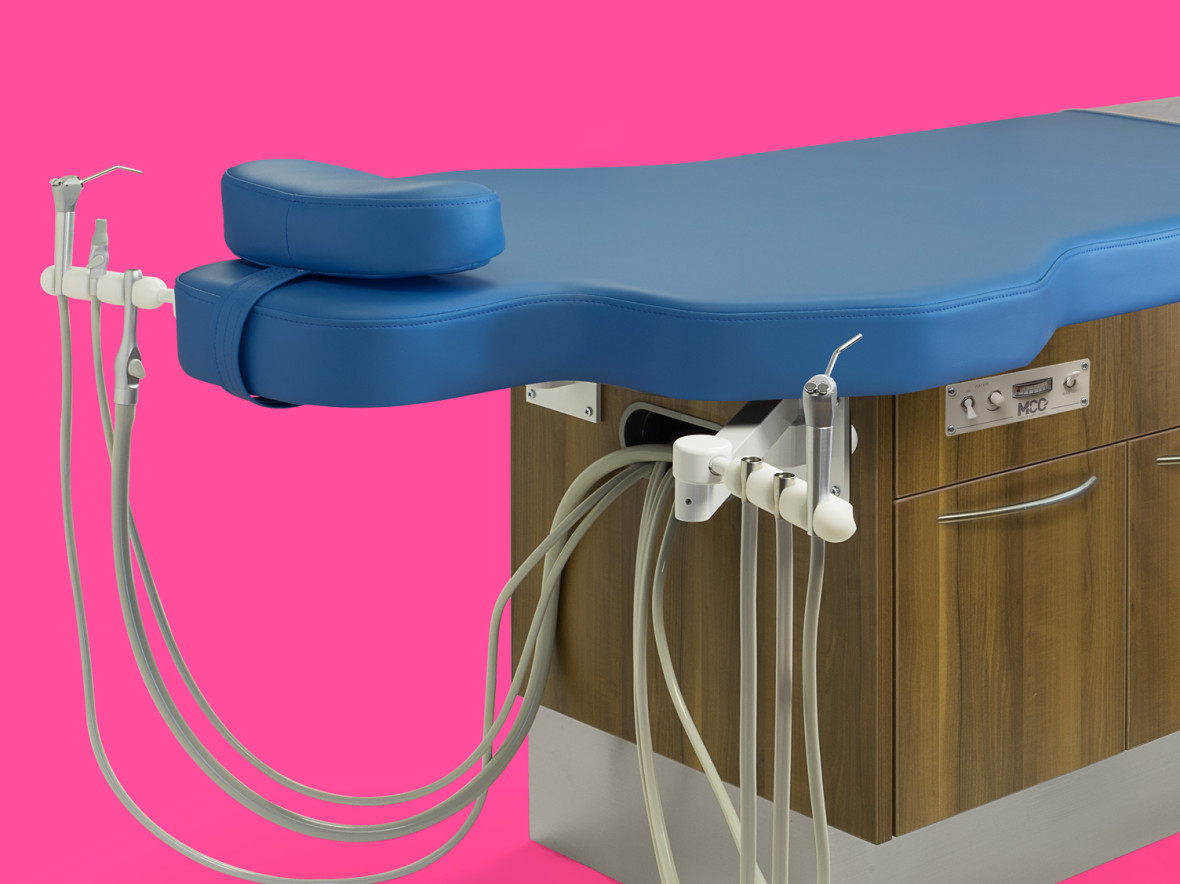 Pediatric bench with drawers. MCC Dental's pediatric bench provides an alternative to chairs for treating children.