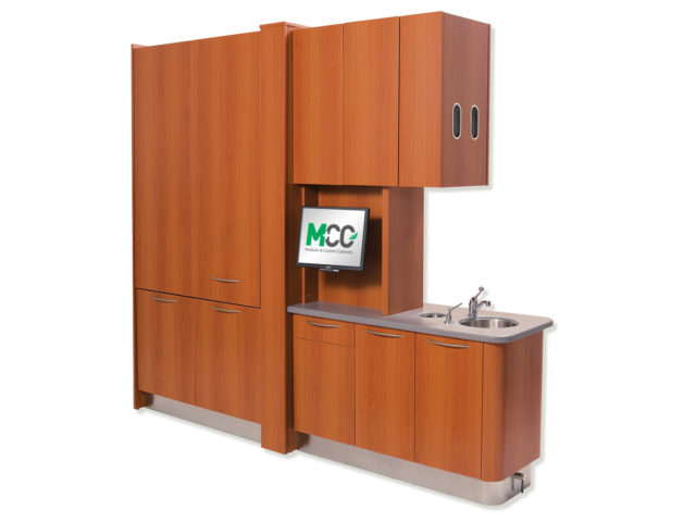 MCC's Perfect Fit Center Island dental cabinets offer several advantages over closed room designs, while maintaining appropriate patient privacy.