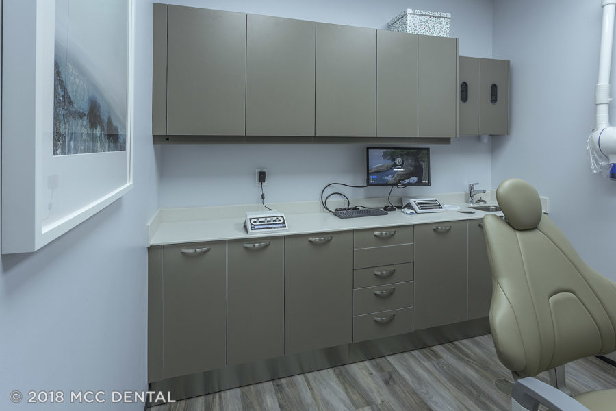 MCC Dental's custom rear and upper dental cabinetry